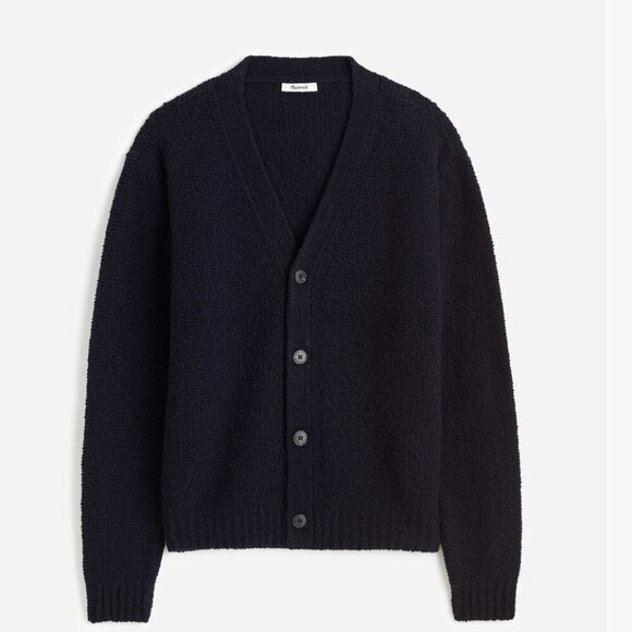 Madewell Bouclé Cardigan Sweater NWT in Navy - Picture 3 of 9